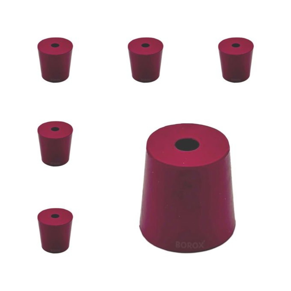 Borox Kauçuk Tıpa Delikli No 6 - 20x24,5x24mm - 5pcs