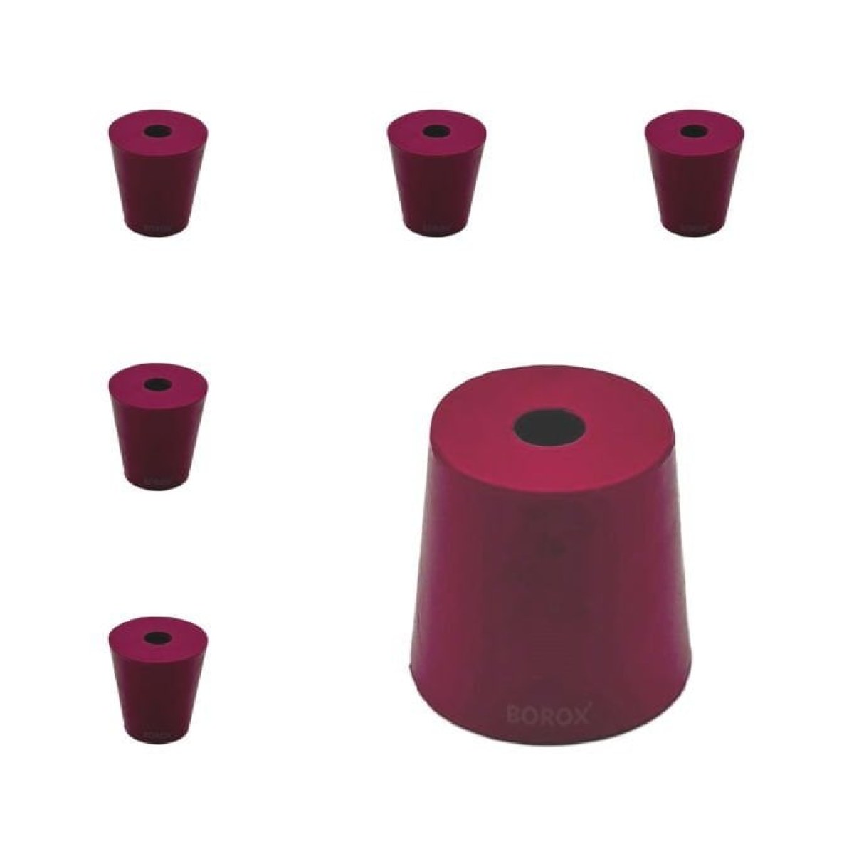 Borox Kauçuk Tıpa Delikli No 4 - 15x21x22mm NS 19/26 - 5pcs
