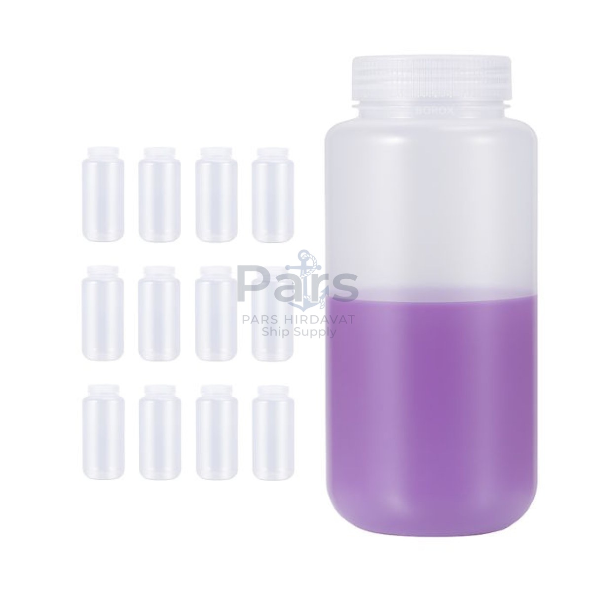 Borox Numune Şişesi 1000ml - Vida Kapaklı - PP Şeffaf Plastik Şişe - Otoklav Şişe - 12 pcs Toptan