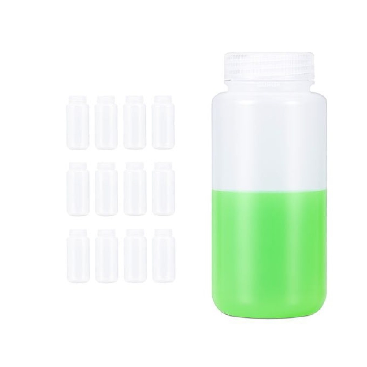 Borox Numune Şişesi 500ml - Vida Kapaklı - PP Şeffaf Plastik Şişe - Otoklav Şişe - 12 Adet Toptan