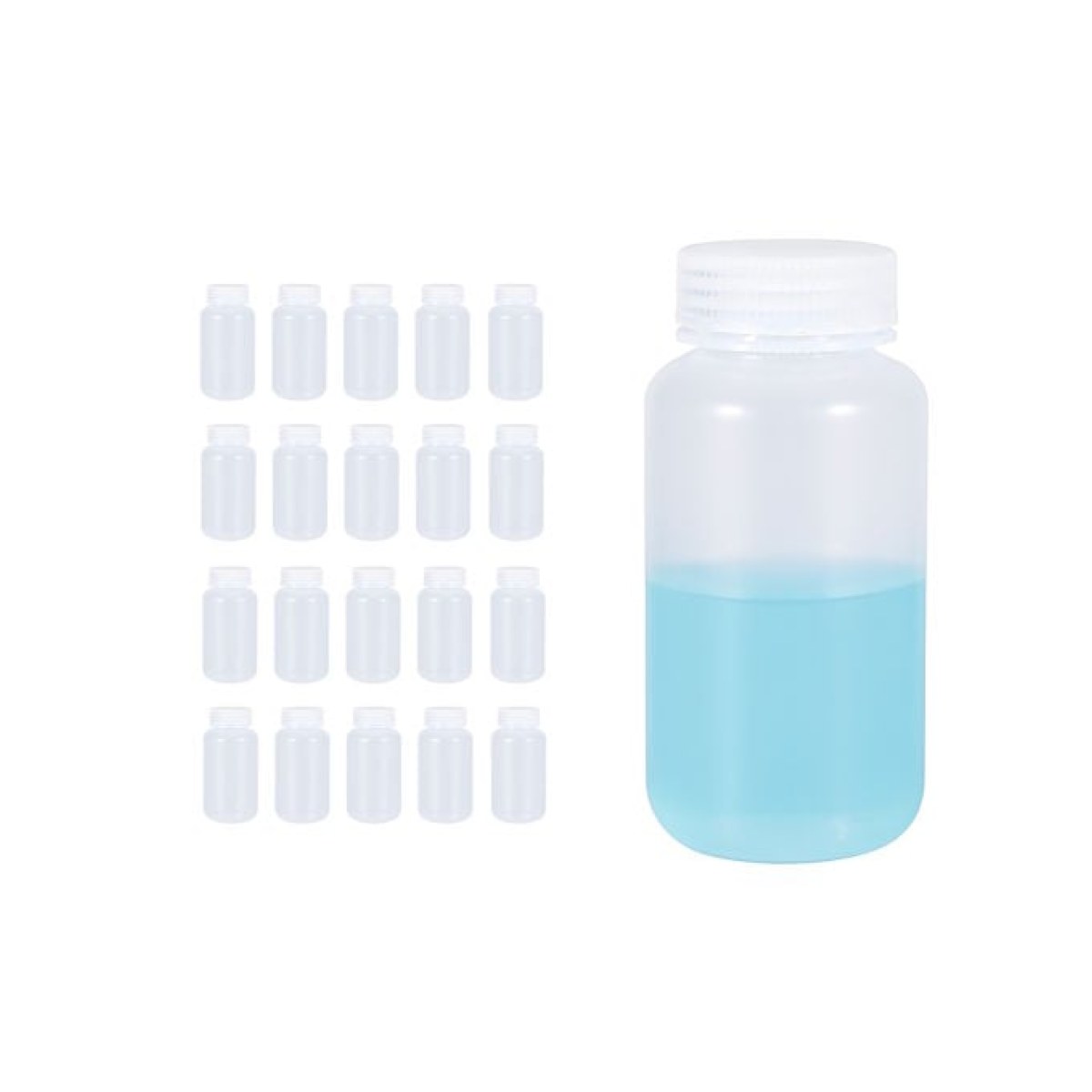 Borox Numune Şişesi 250ml - Vida Kapaklı - PP Şeffaf Plastik Şişe - Otoklav Şişe - 20 Adet Toptan