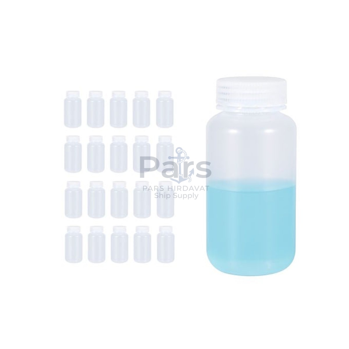 Borox Numune Şişesi 250ml - Vida Kapaklı - PP Şeffaf Plastik Şişe - Otoklav Şişe - 20 pcs Toptan
