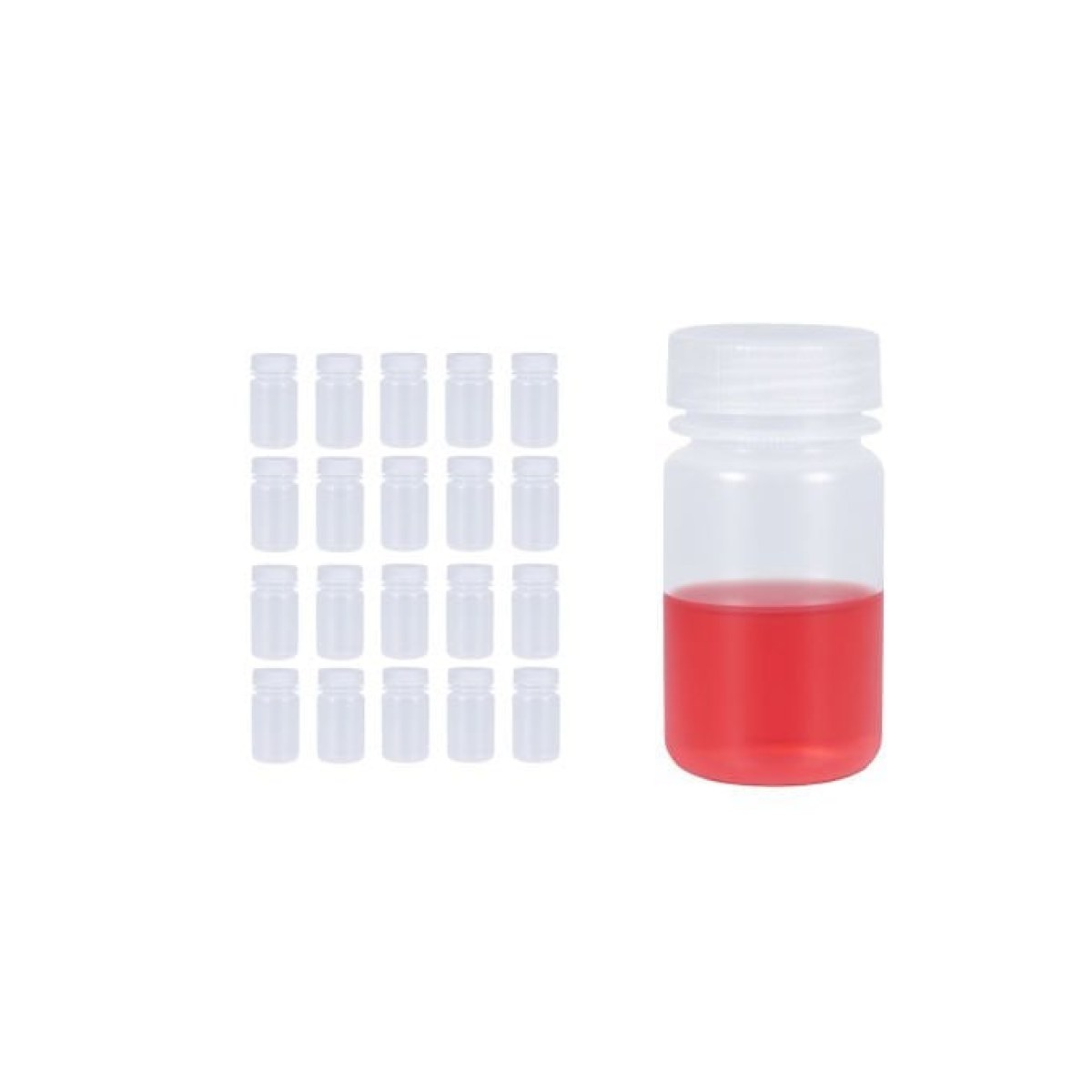 Borox Numune Şişesi 125ml - Vida Kapaklı - PP Şeffaf Plastik Şişe - Otoklav Şişe - 20 Adet Toptan