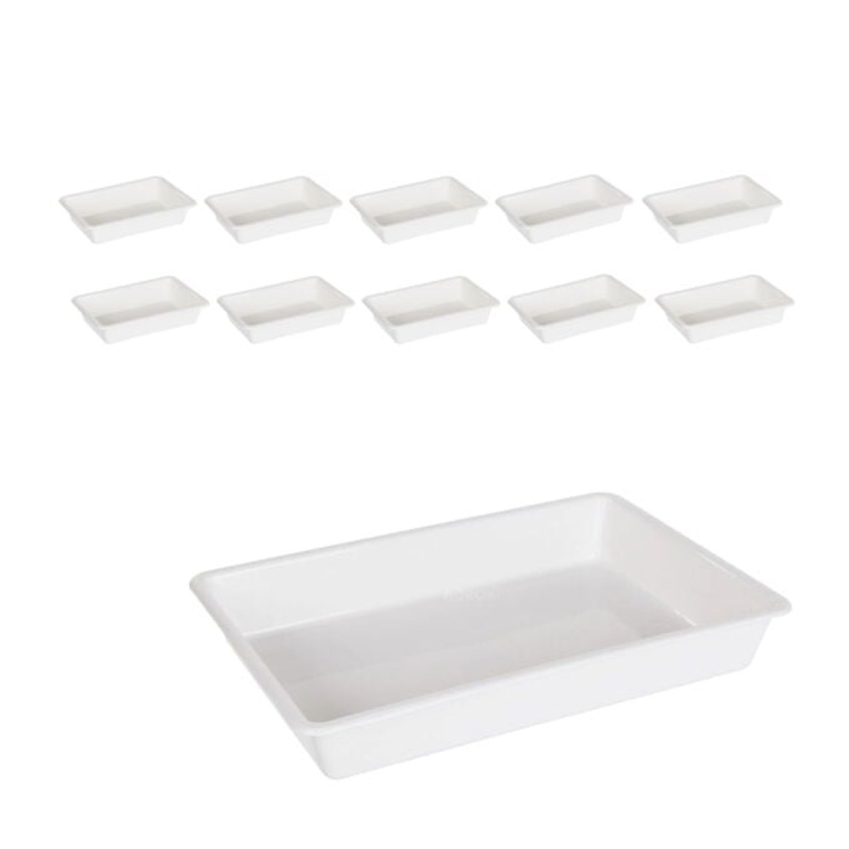 Borox Numune Taşıma Tepsisi 12L - PP Tepsi Numune Kabı 10lu - Tray