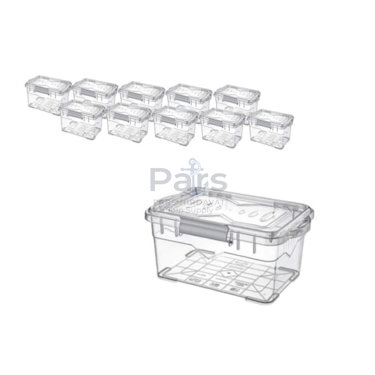 Borox Numune Saklama Kabı 5 L - Kilit Kapaklı Kutu 10 pcs