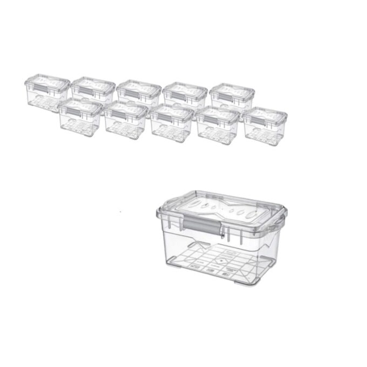 Borox Numune Saklama Kabı 1.5 L - Kilit Kapaklı Kutu 10 pcs