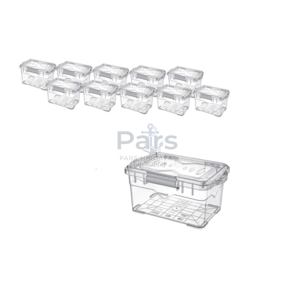 Borox Numune Saklama Kabı 1.5 L - Kilit Kapaklı Kutu 10 pcs