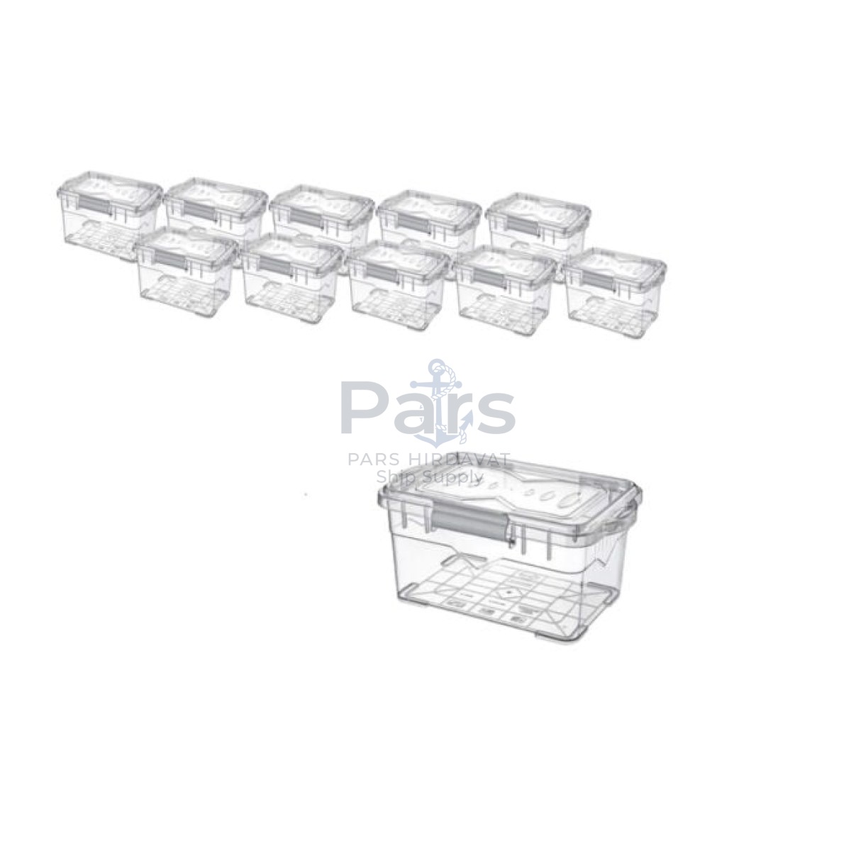 Borox Numune Saklama Kabı 1 L - Kilit Kapaklı Kutu 10 pcs