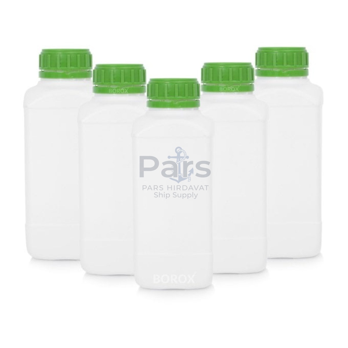 Borox Plastik Kare Şişe 1000 ml - Green Kapaklı Şişe 5 pcs