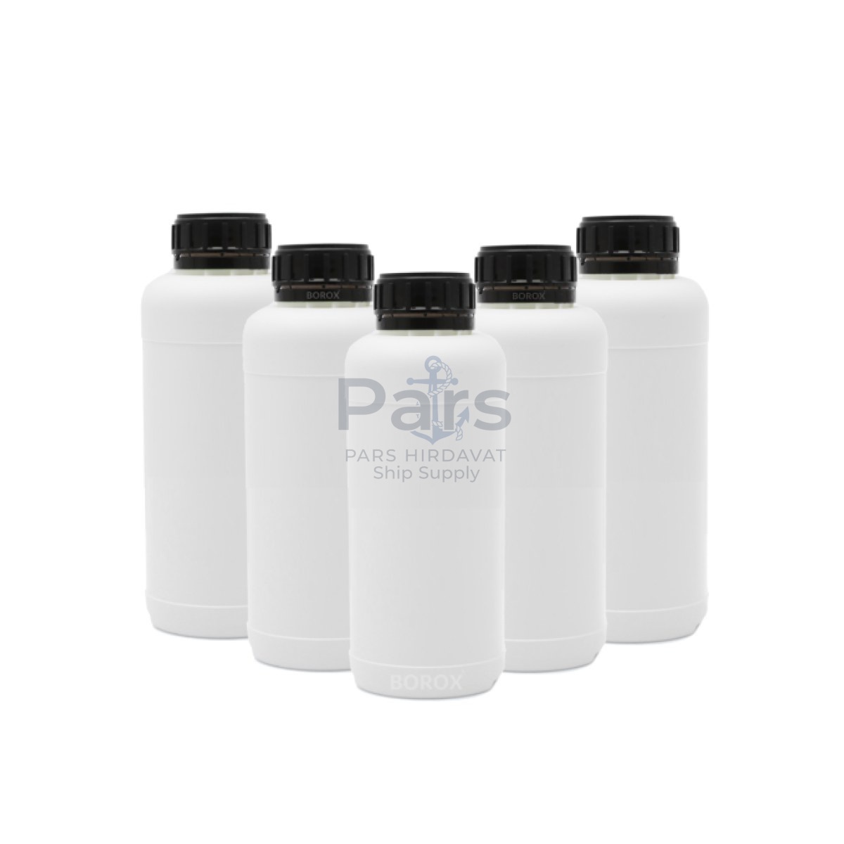 Borox Plastik Yuvarlak Şişe 500 ml - Black Kapaklı 5 pcs