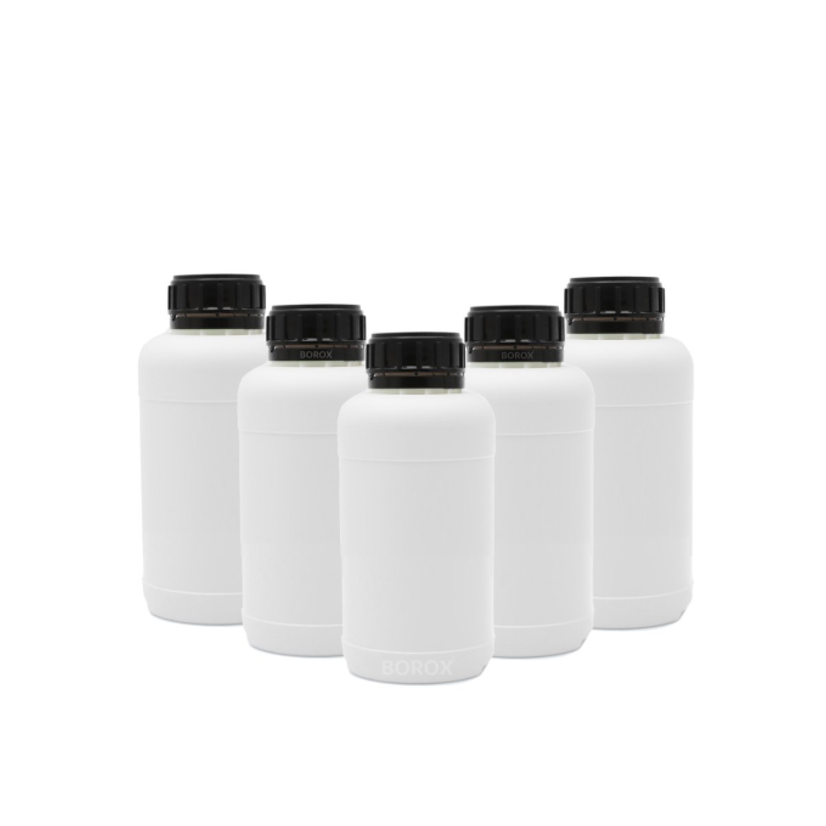 Borox Plastik Yuvarlak Şişe 250 ml - Black Kapaklı 5 pcs