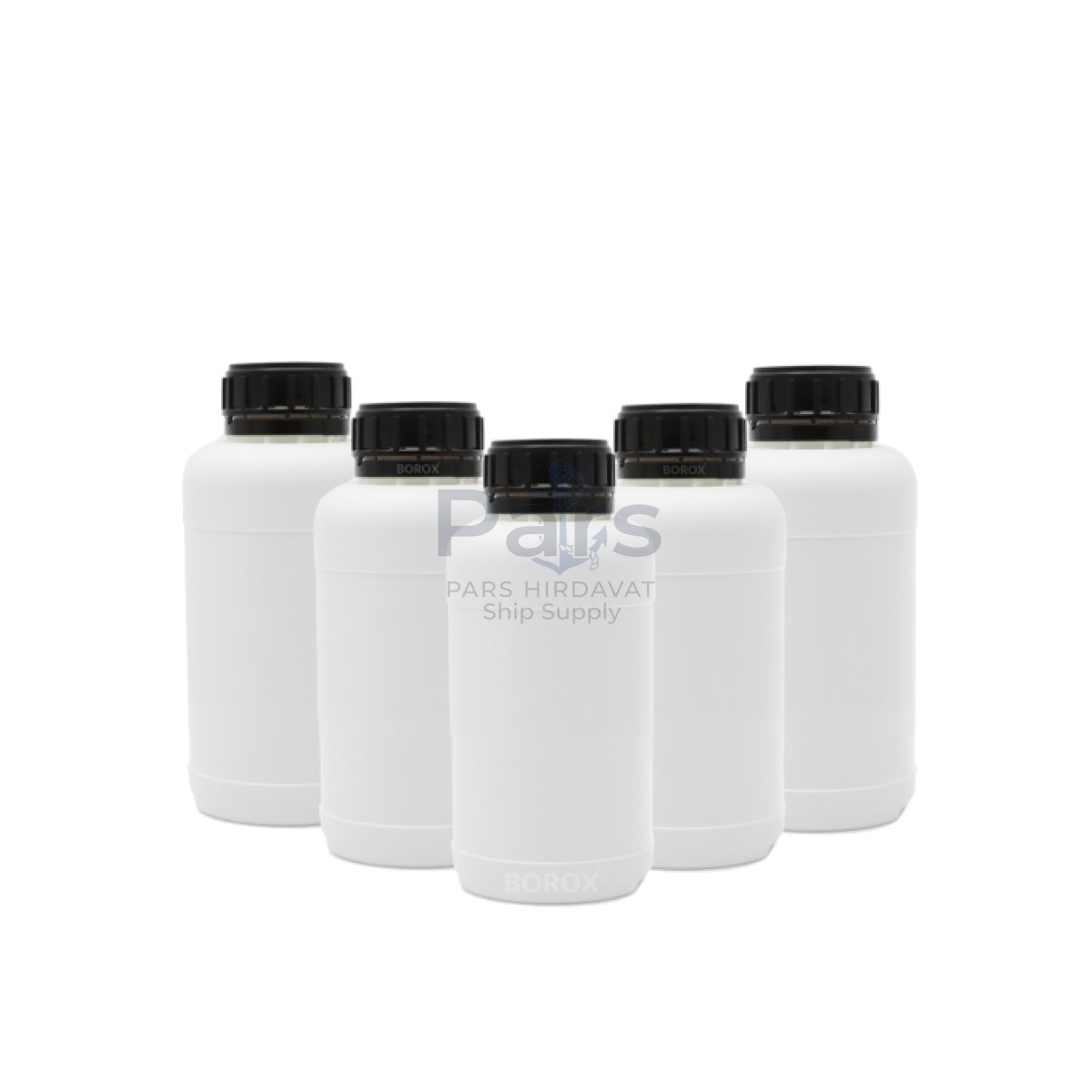 Borox Plastik Yuvarlak Şişe 250 ml - Black Kapaklı 5 pcs