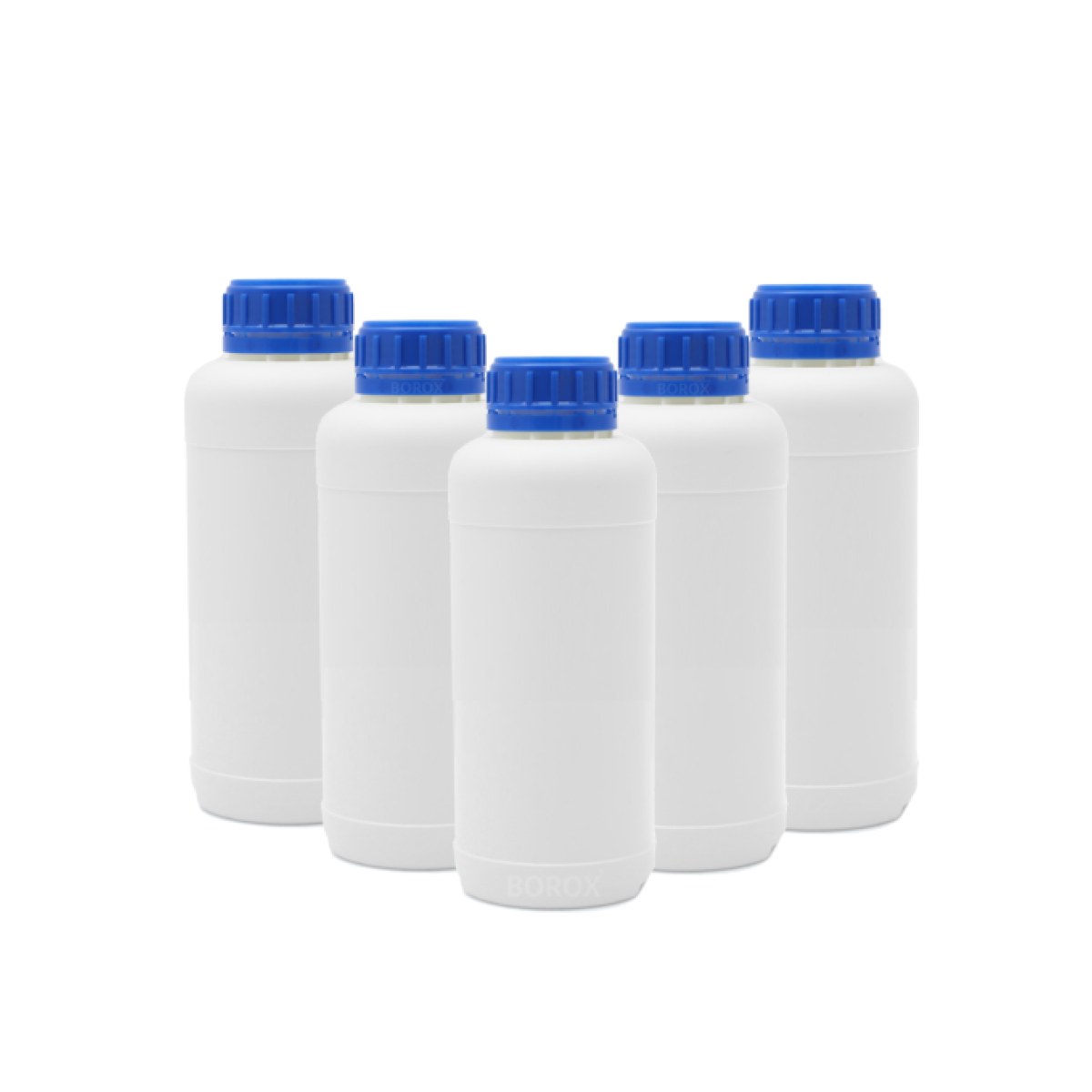 Borox Plastik Yuvarlak Şişe 500 ml - Blue Kapaklı 5 pcs