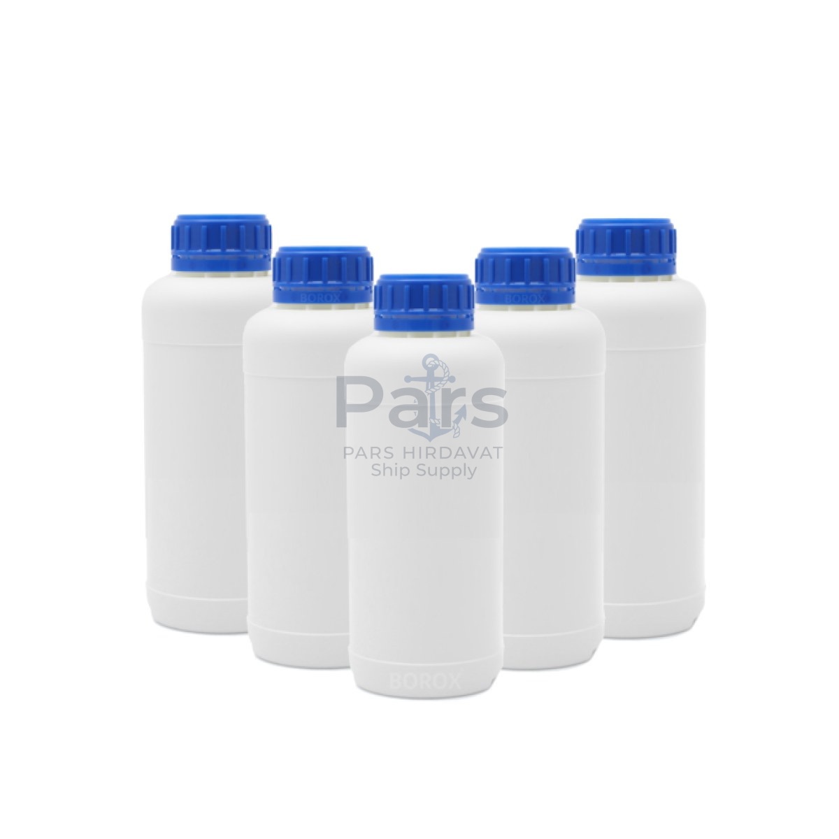 Borox Plastik Yuvarlak Şişe 500 ml - Blue Kapaklı 5 pcs