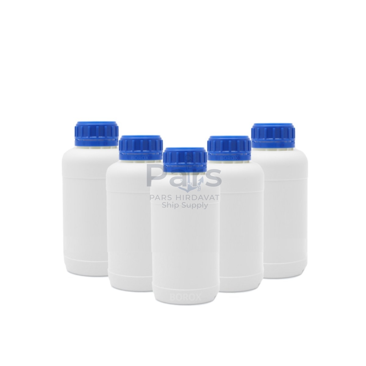 Borox Plastik Yuvarlak Şişe 250 ml - Blue Kapaklı 5 pcs