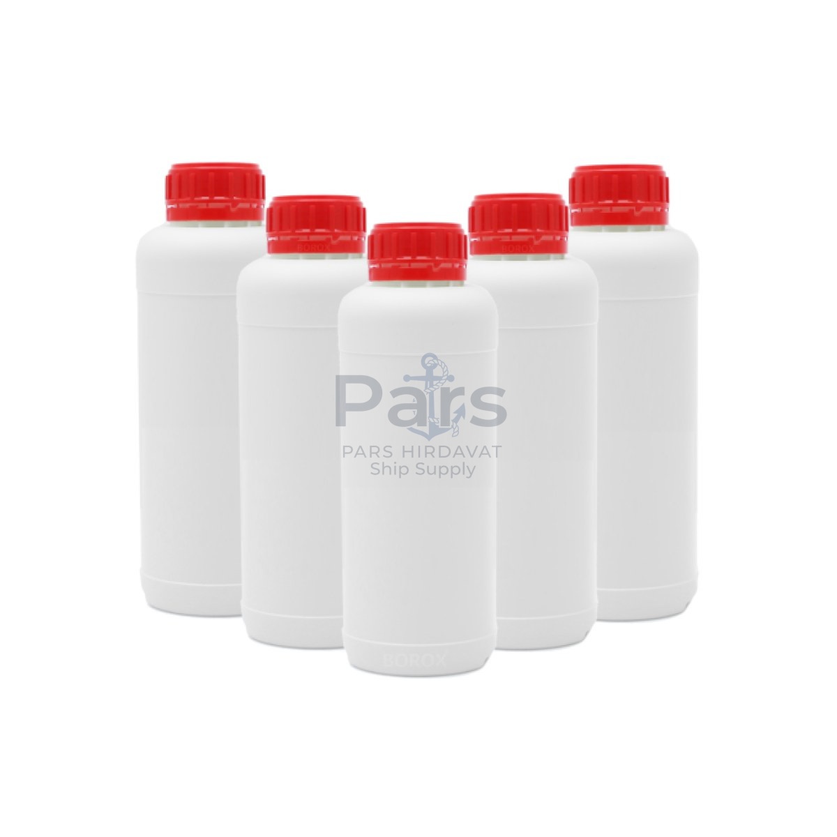 Borox Plastik Yuvarlak Şişe 1000 ml - Red Kapaklı 5 pcs