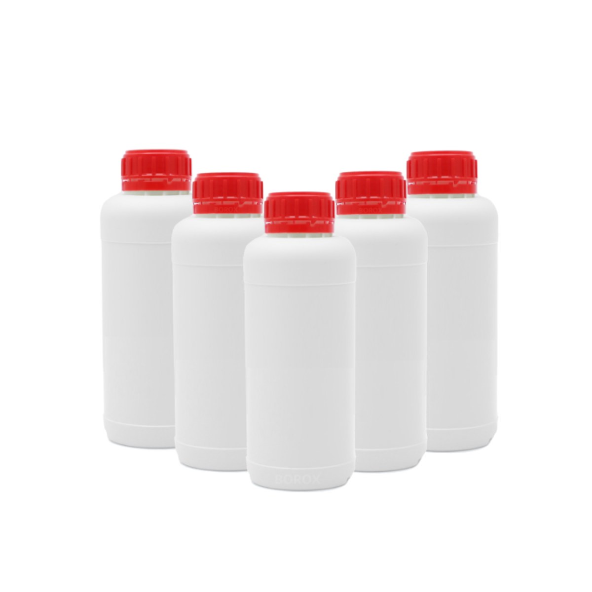 Borox Plastik Yuvarlak Şişe 500 ml - Red Kapaklı 5 pcs