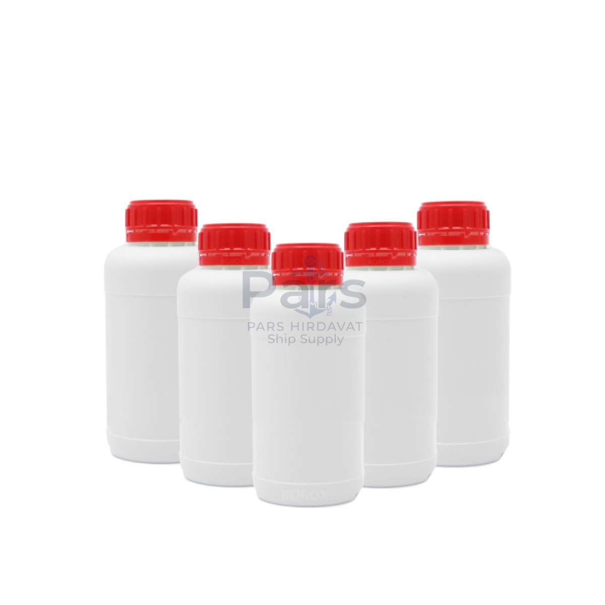 Borox Plastik Yuvarlak Şişe 250 ml - Red Kapaklı 5 pcs