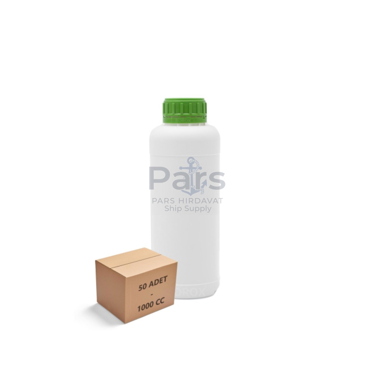 Borox Plastik Yuvarlak Şişe 1000 ml - Green Kapaklı 50 pcs
