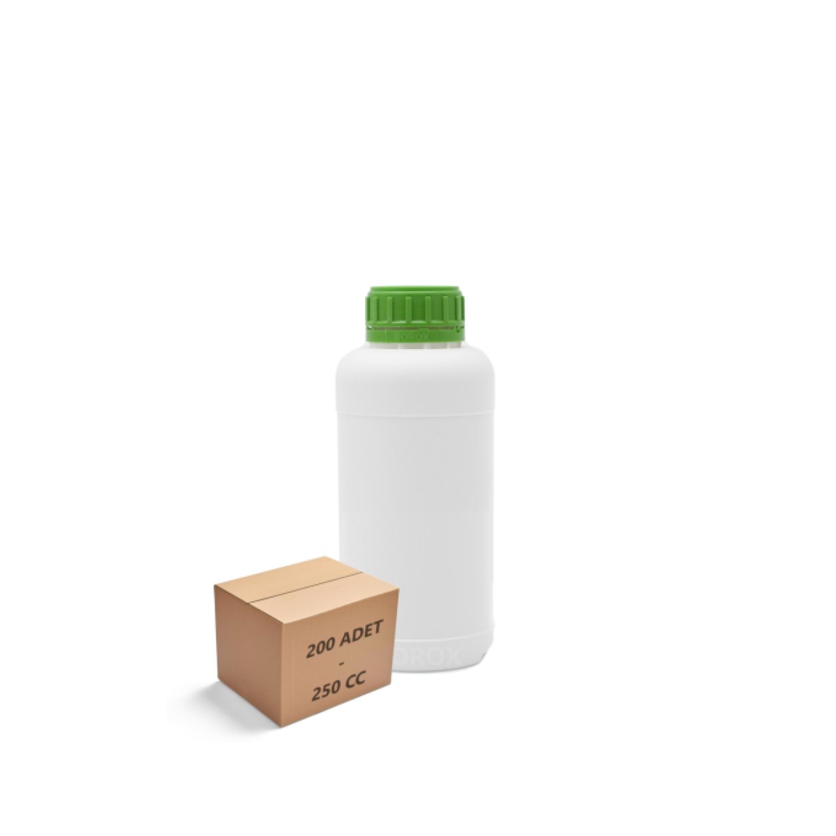 Borox Plastik Yuvarlak Şişe 250 ml - Green Kapaklı 200 pcs