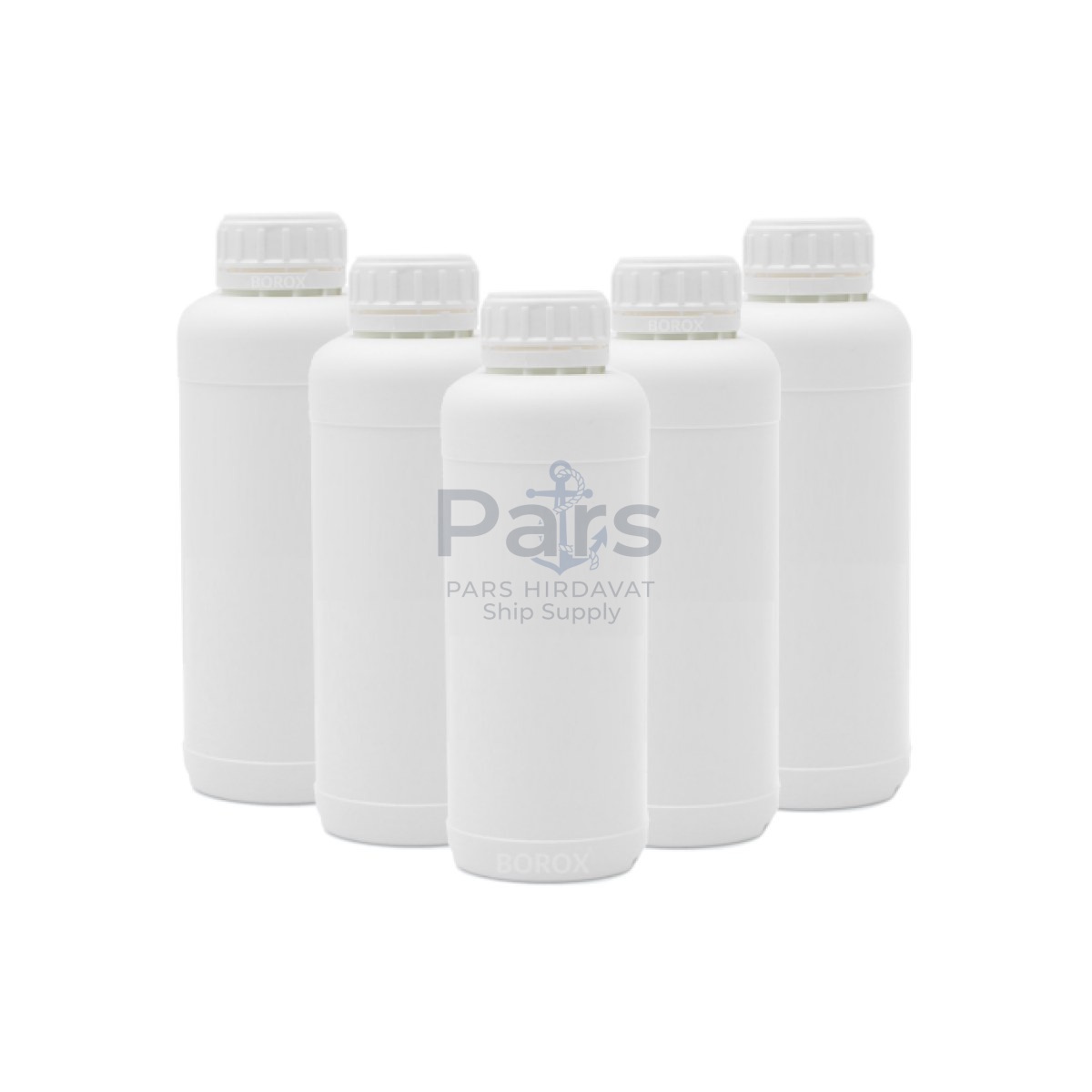 Borox Plastik Yuvarlak Şişe 1000 ml - White Kapaklı 5 pcs