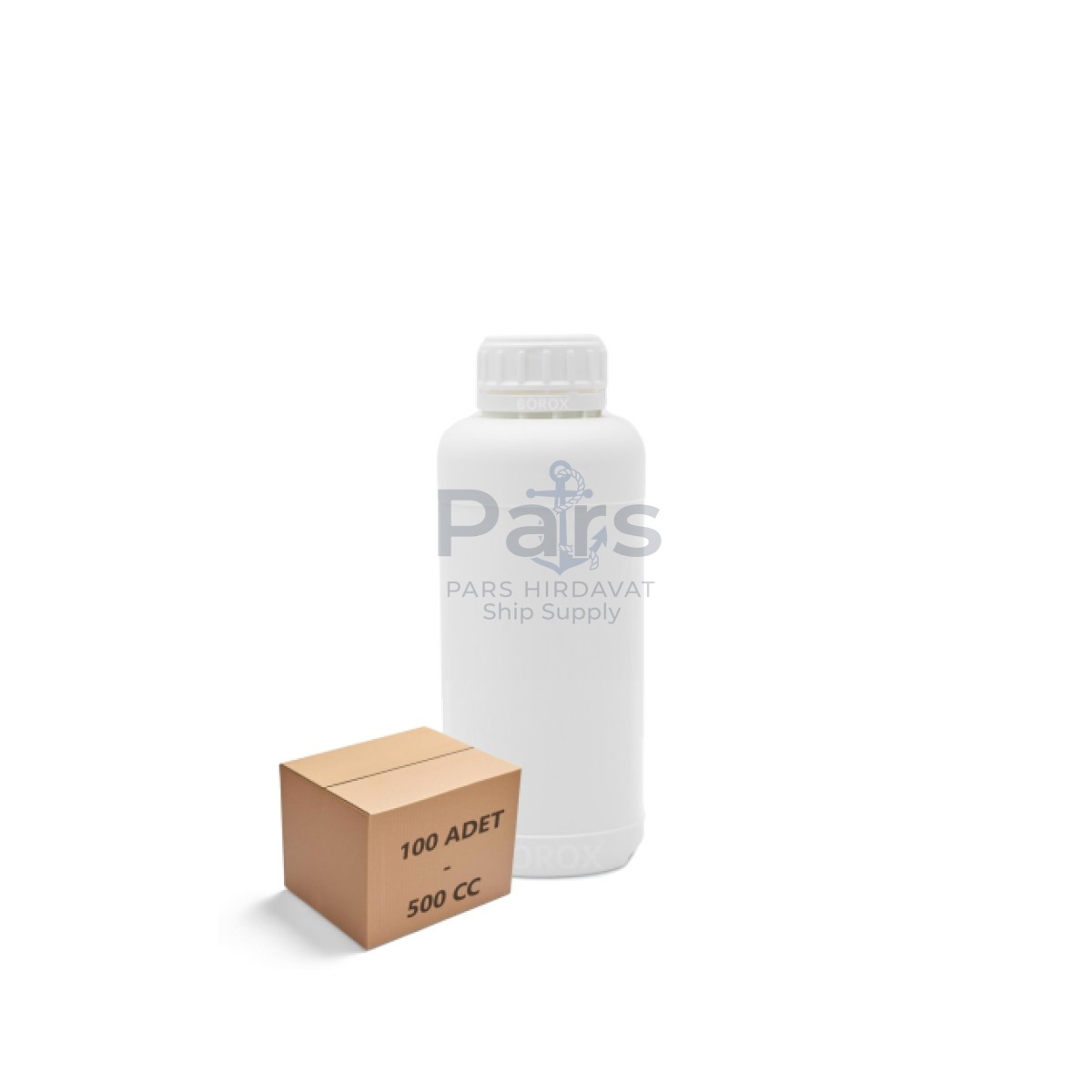 Borox Plastik Yuvarlak Şişe 500 ml - White Kapaklı 100 pcs