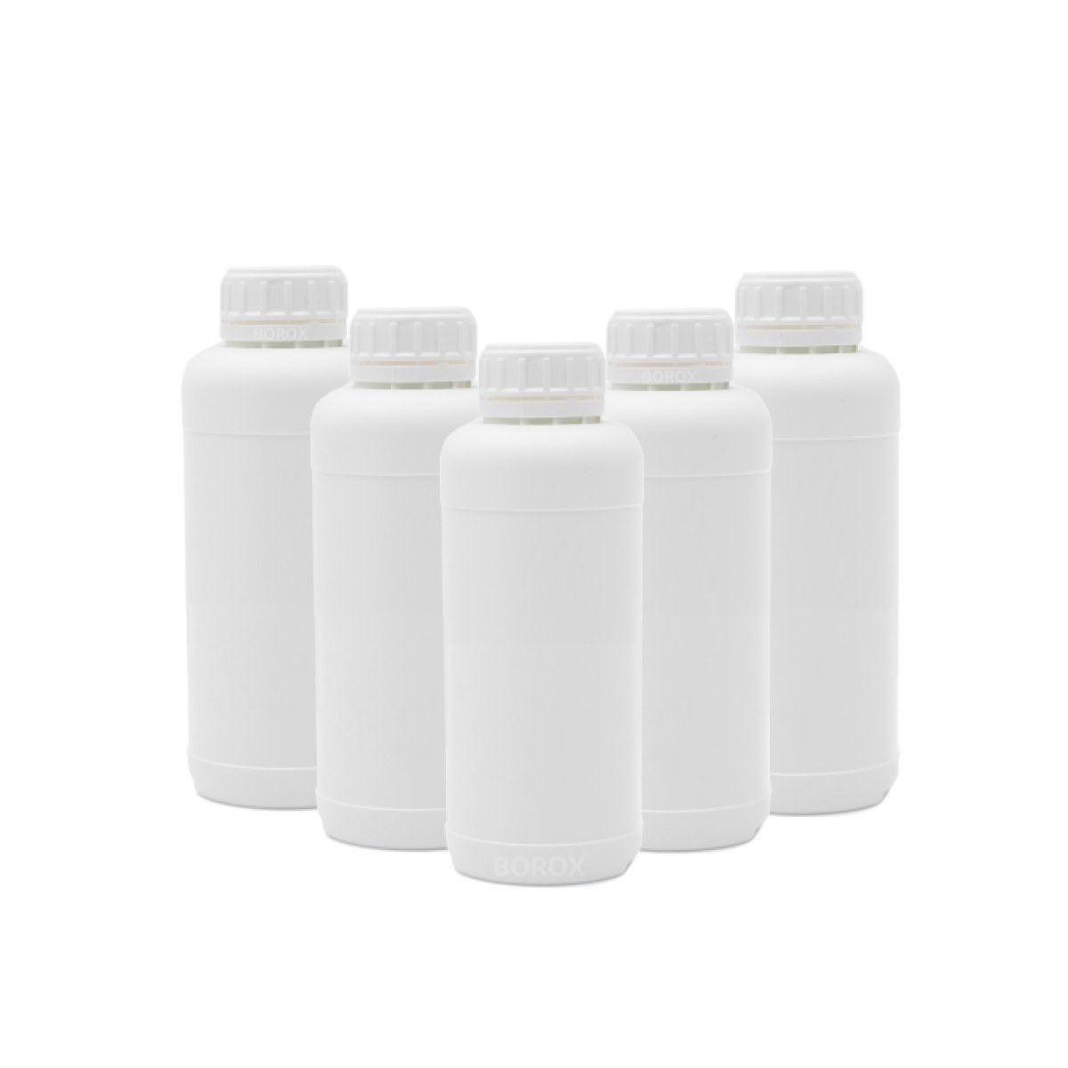Borox Plastik Yuvarlak Şişe 500 ml - White Kapaklı 5 pcs