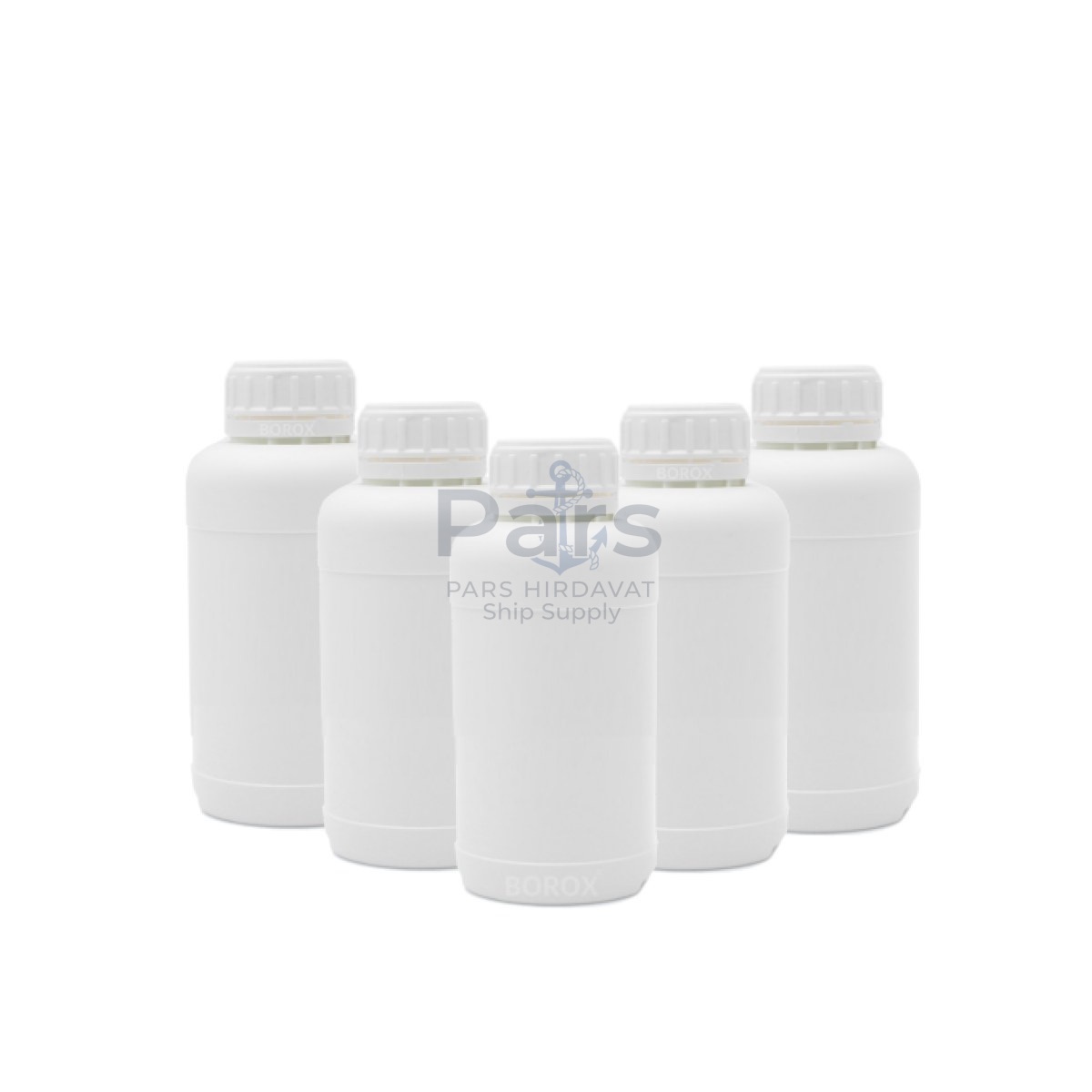 Borox Plastik Yuvarlak Şişe 250 ml - White Kapaklı 5 pcs