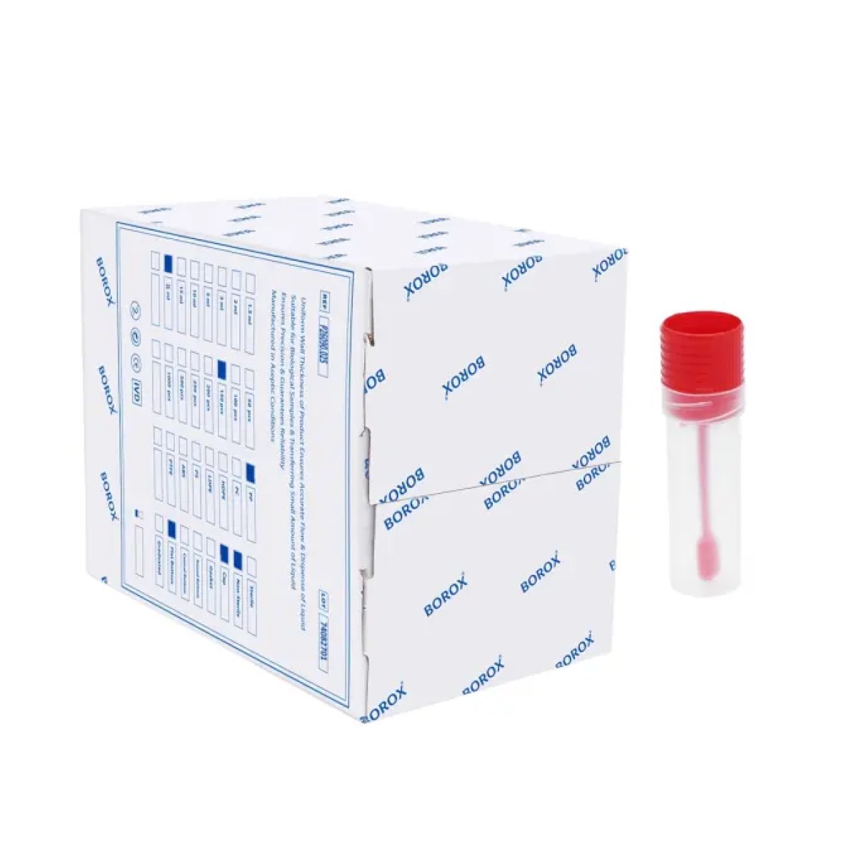 Borox Kaşıklı Gaita Kabı 25 ml - Non Steril - Numune Kabı - 150 Adet