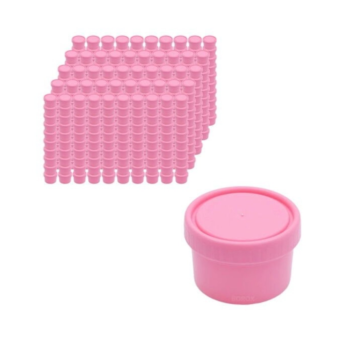 Borox Pomad Kabı 50ml - Pembe Numune Şişe Gaita Kabı 500Adet