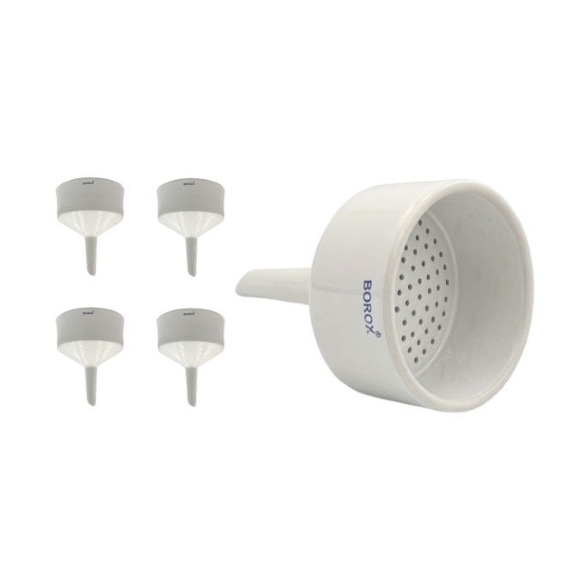 Borox Porselen Buhner Hunisi 125mm - Bühner Filtrasyon Huni - 4 pcs/Toptan