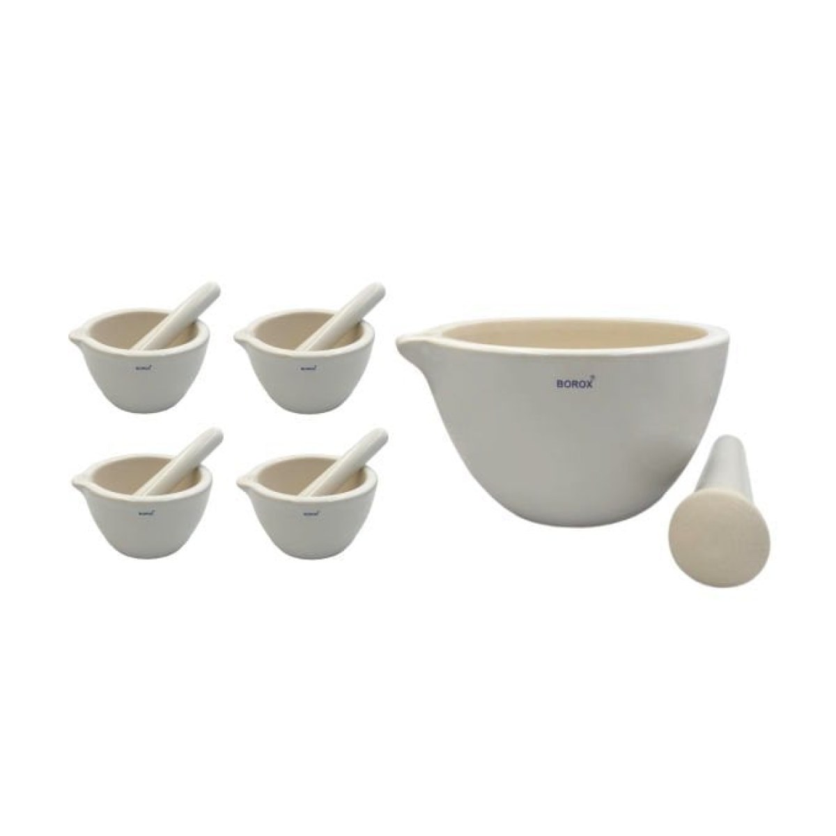 Borox Porselen Havan Tokmaklı 900ml - 4 set/Toptan