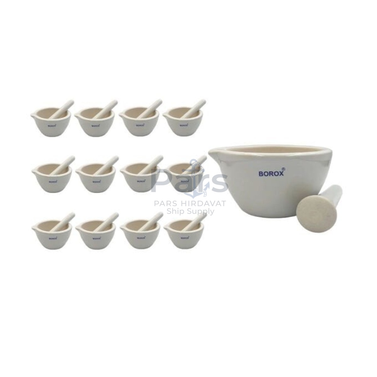 Borox Porselen Havan Tokmaklı 150ml - 12 set/Toptan
