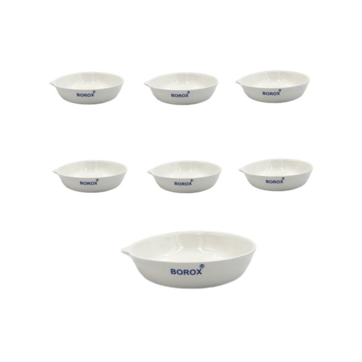 Borox Porselen Kapsül 100 ml - Dibi Düz - 6 Adet Toptan