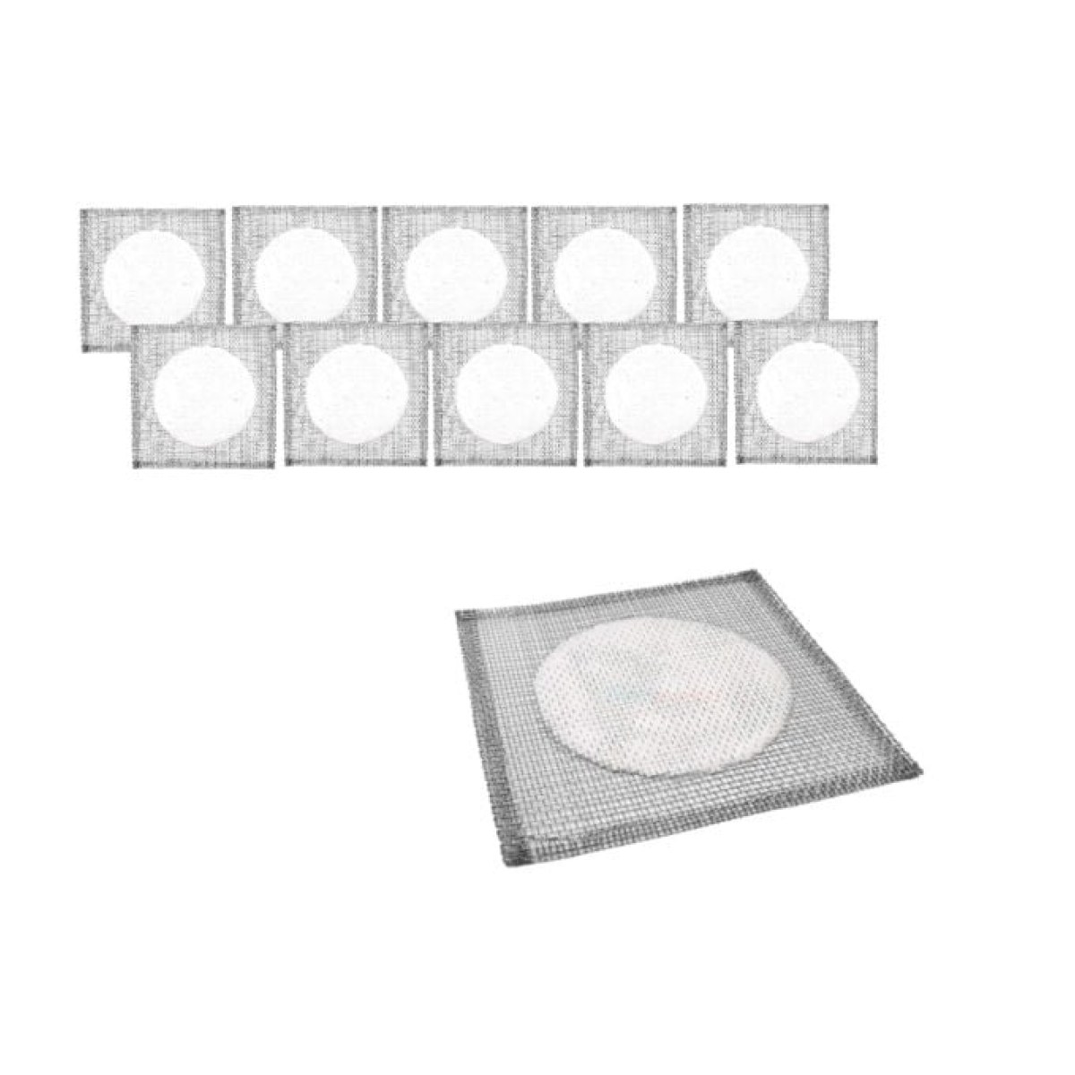 Borox Amyant Tel - Ortası Seramik - 14x14 cm - 10 Adet