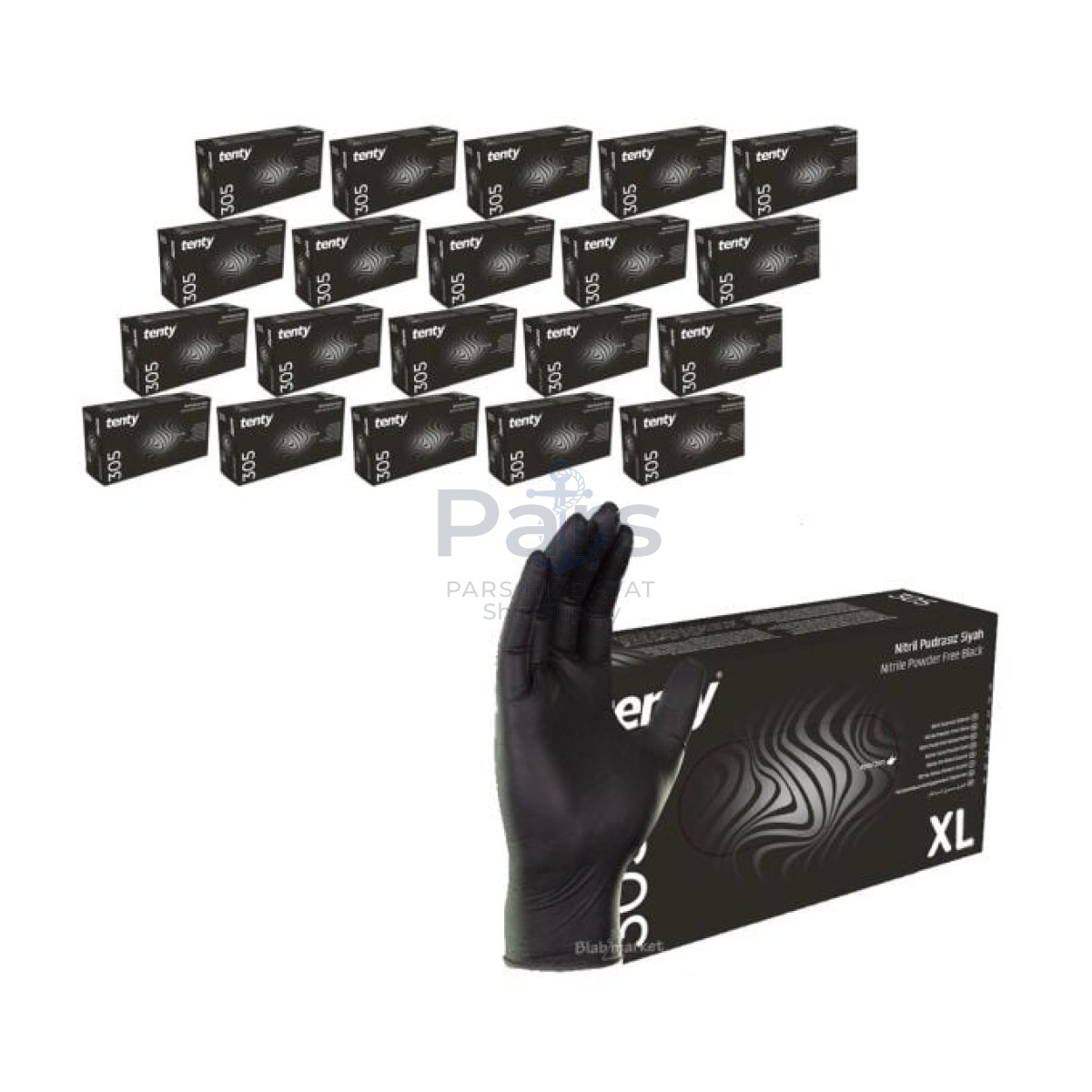 Nitril Eldiven Black - XL Beden - Çok Amaçlı Pudrasız - 20 Kutu