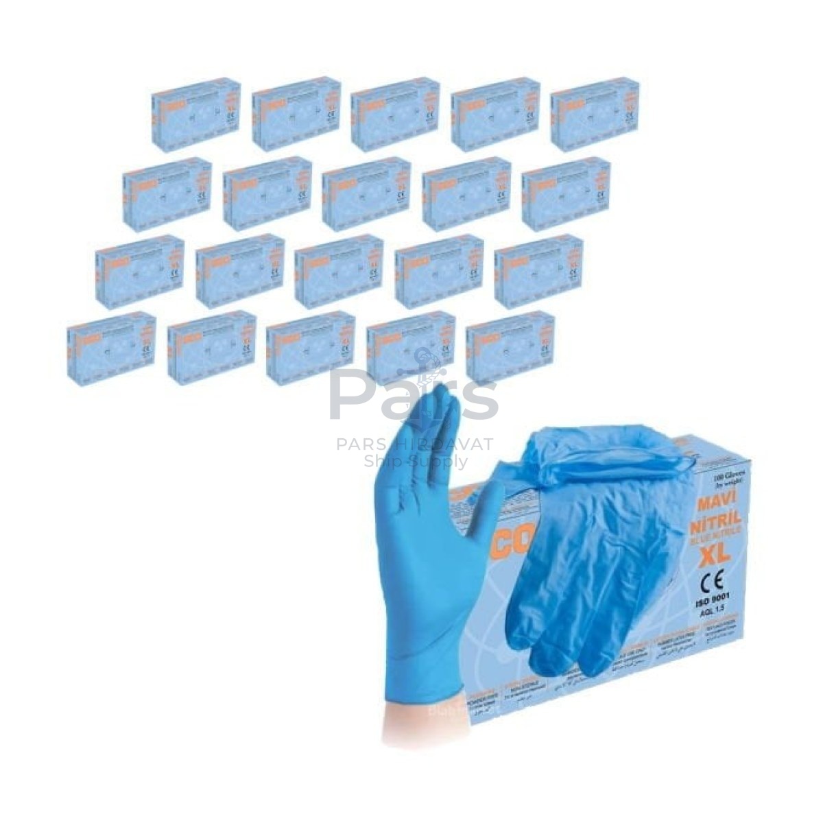 Nitril Eldiven Blue XL Beden - Çok Amaçlı Pudrasız 20 Paket