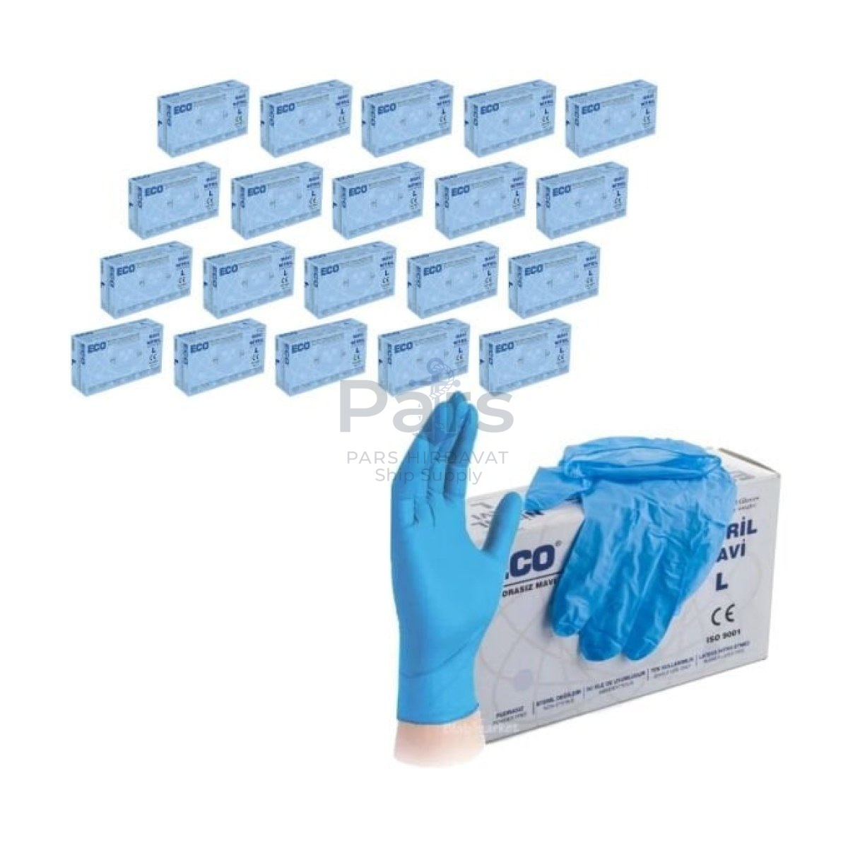 Nitril Eldiven Blue L Beden - Çok Amaçlı Pudrasız 20 Paket