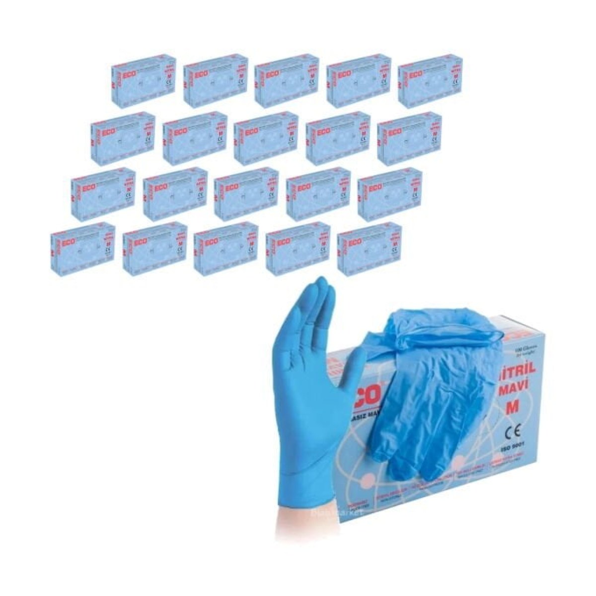 Nitril Eldiven Mavi M Beden - Çok Amaçlı Pudrasız 20 Paket