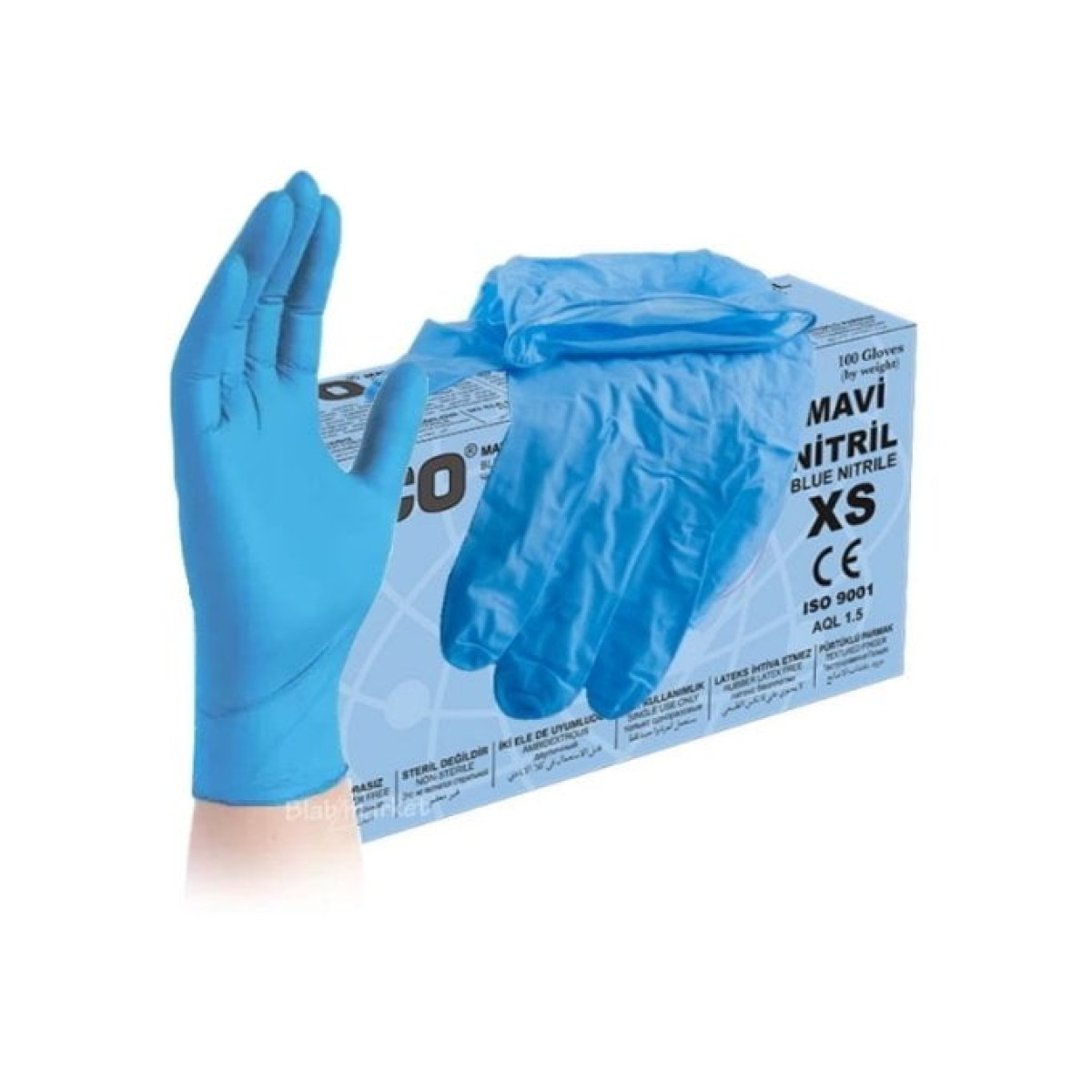 Nitril Eldiven Blue - XS Beden - Çok Amaçlı - Pudrasız