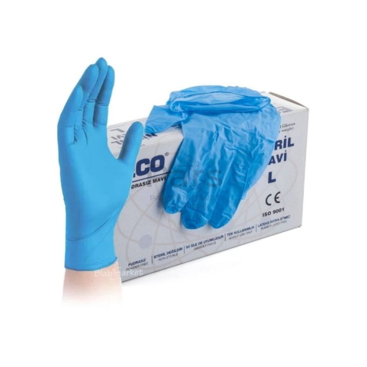 Nitril Eldiven Blue - L Beden - Çok Amaçlı - Pudrasız
