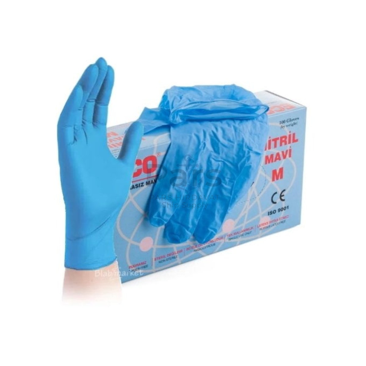 Nitril Eldiven Blue - M Beden - Çok Amaçlı - Pudrasız