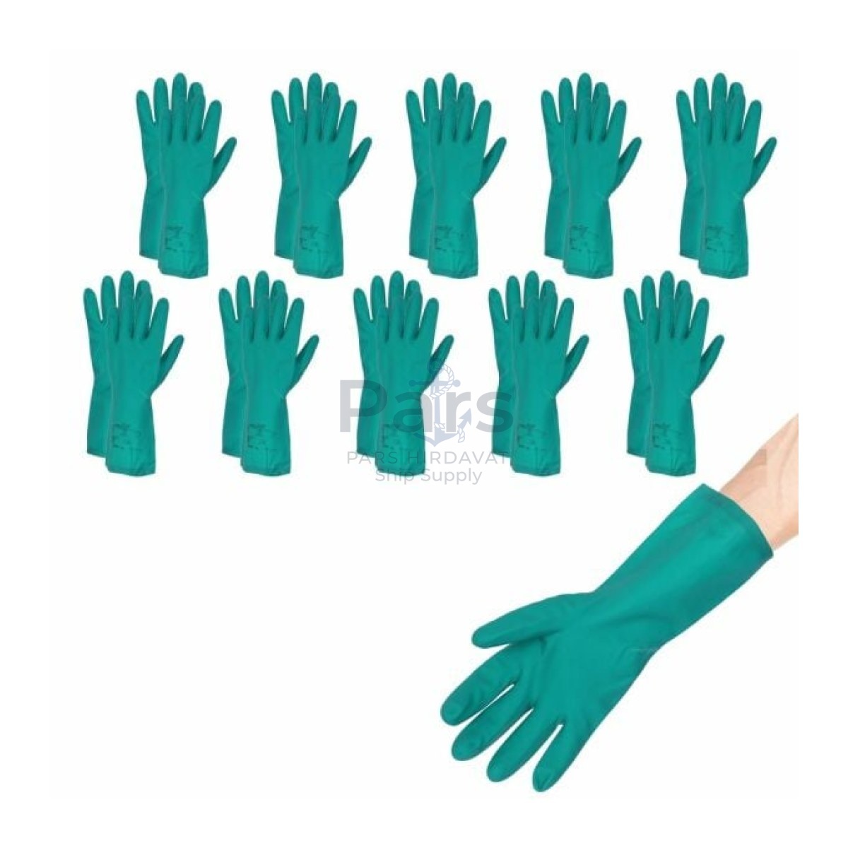 Nitril Eldiven Green XL - Kimyasal Asit Eldiveni 15Mil 10pcs Toptan