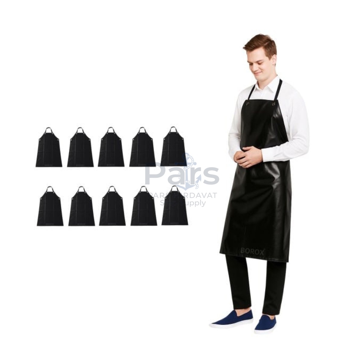 Borox Asit ve Kimyasal Önlüğü - PVC Önlük Su Geçirmez Black - 10 pcs Toptan