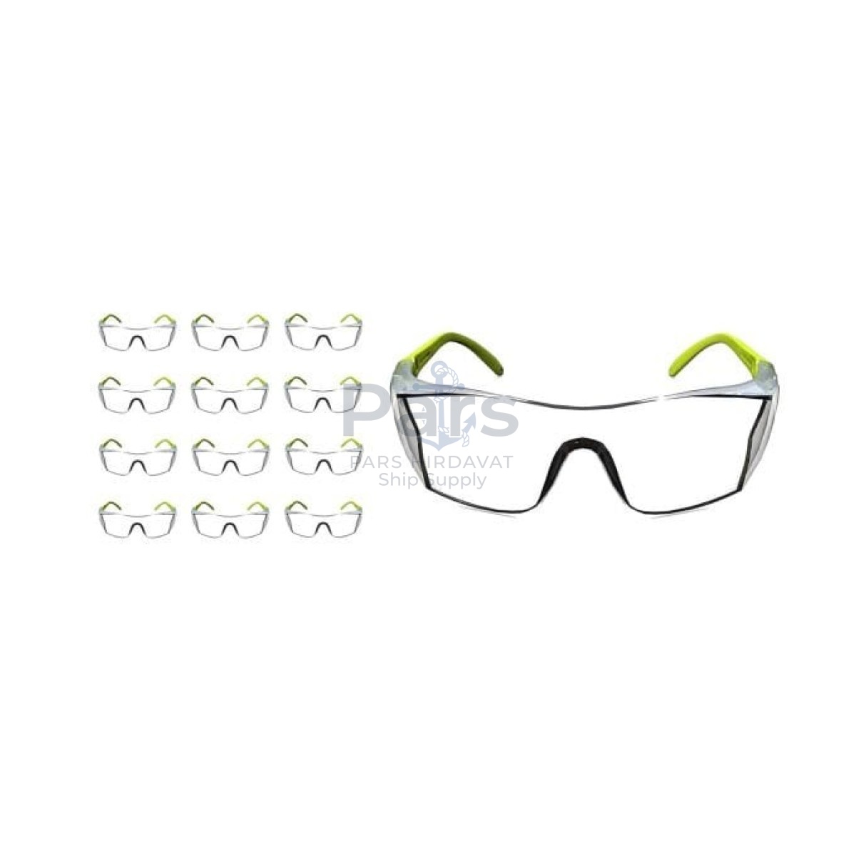 Protective Gözlük - Laboratuvar Gözlüğü - Sap Açısı Ayarlı Green - 12 pcs Toptan