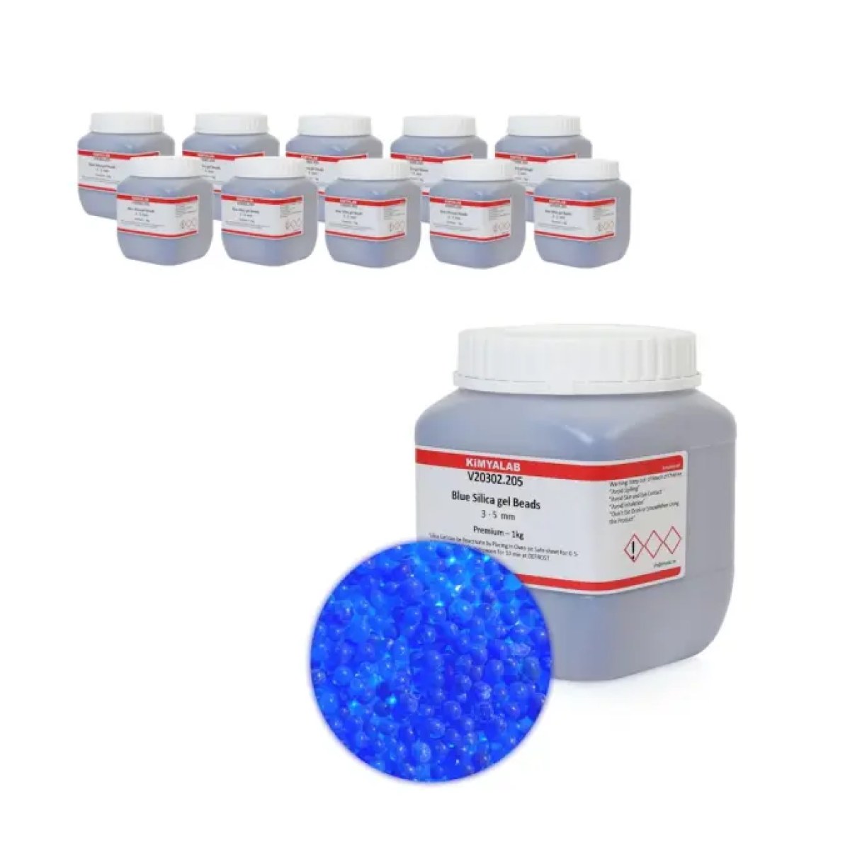 Silikajel Blue Nem Alıcı 1Kg - Silika Jel İndikatörlü 10pcs
