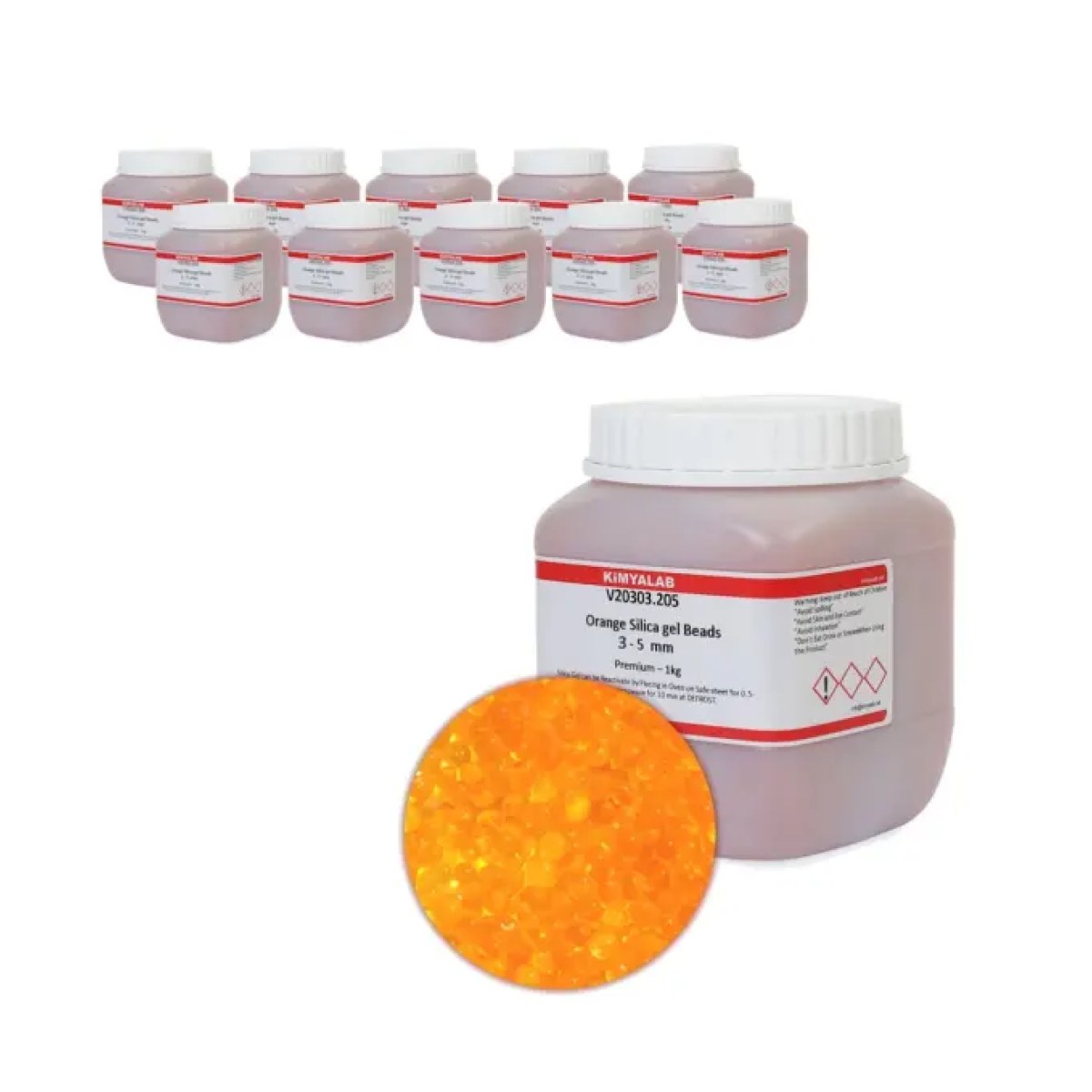 Silikajel Turuncu Nem Alıcı 1Kg - İndikatörlü 10pcs Toptan