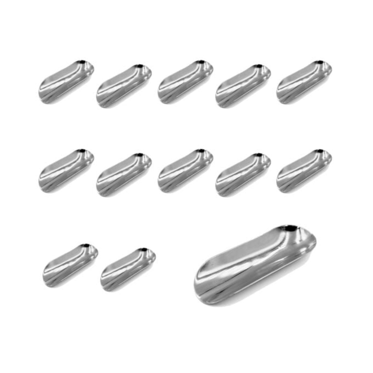 Borox Tartım Kaşığı 9cm - Stainless Steel Kürek - Laboratuvar Küreği - 12 pcs Toptan