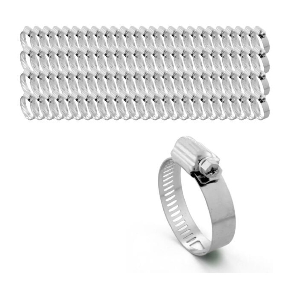 Borox Ayarlanabilir Çelik Hortum Kelepçesi 16x25mm - Hortum Bağlantı Aparatları 100 Adet/Paket