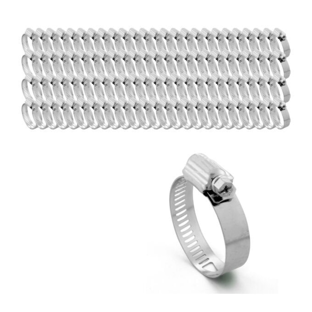 Borox Ayarlanabilir Çelik Hortum Kelepçesi 12x20mm - Hortum Bağlantı Aparatları 100 Adet/Paket